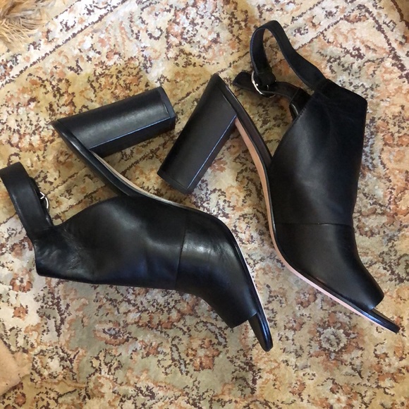 VIA SPIGA Size 12M Open Toe LEATHER Clog 4” Heel Anklestrap 
Leather Buckle $178 - Picture 10 of 17